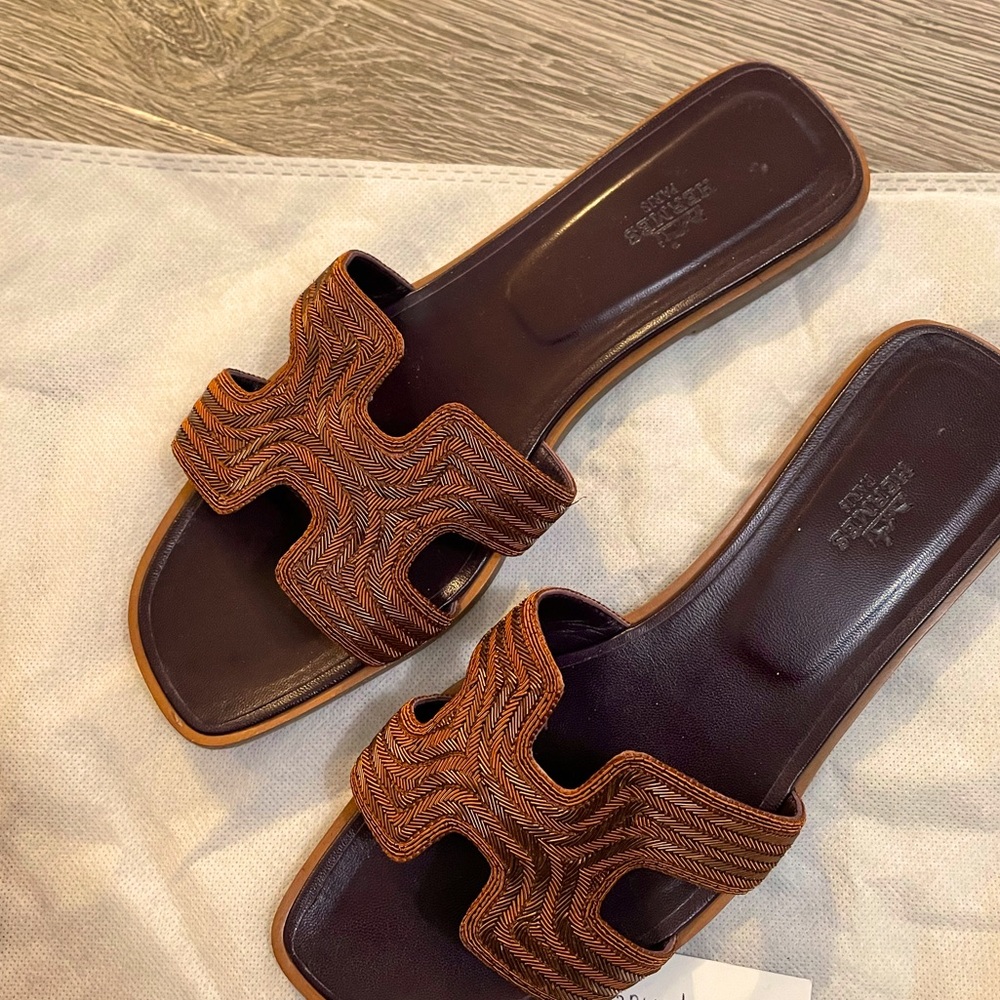SOLD Hermes beaded oran dabka sandals